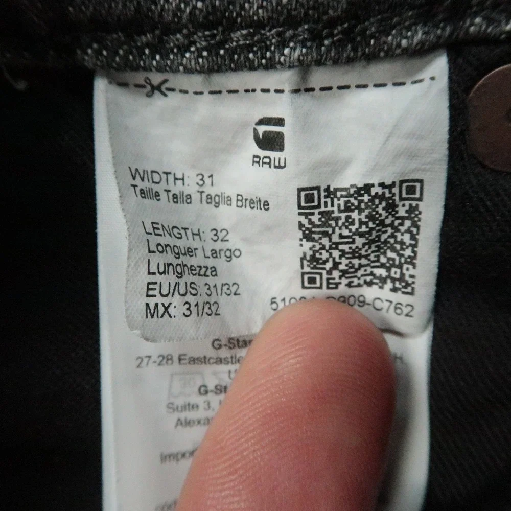 G Star Jeans Mens‎ 31x32 Gray 3301 Slim Stretch Denim Button Fly 5 Pocket